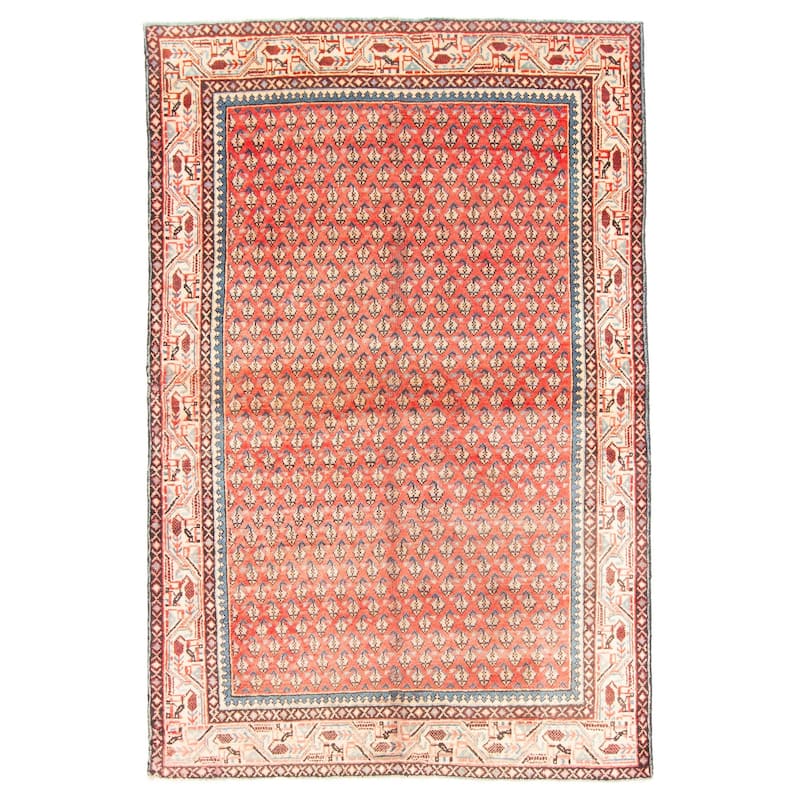 ECARPETGALLERY Hand-knotted Andelz Red Wool Rug - 4'4 x 6'9