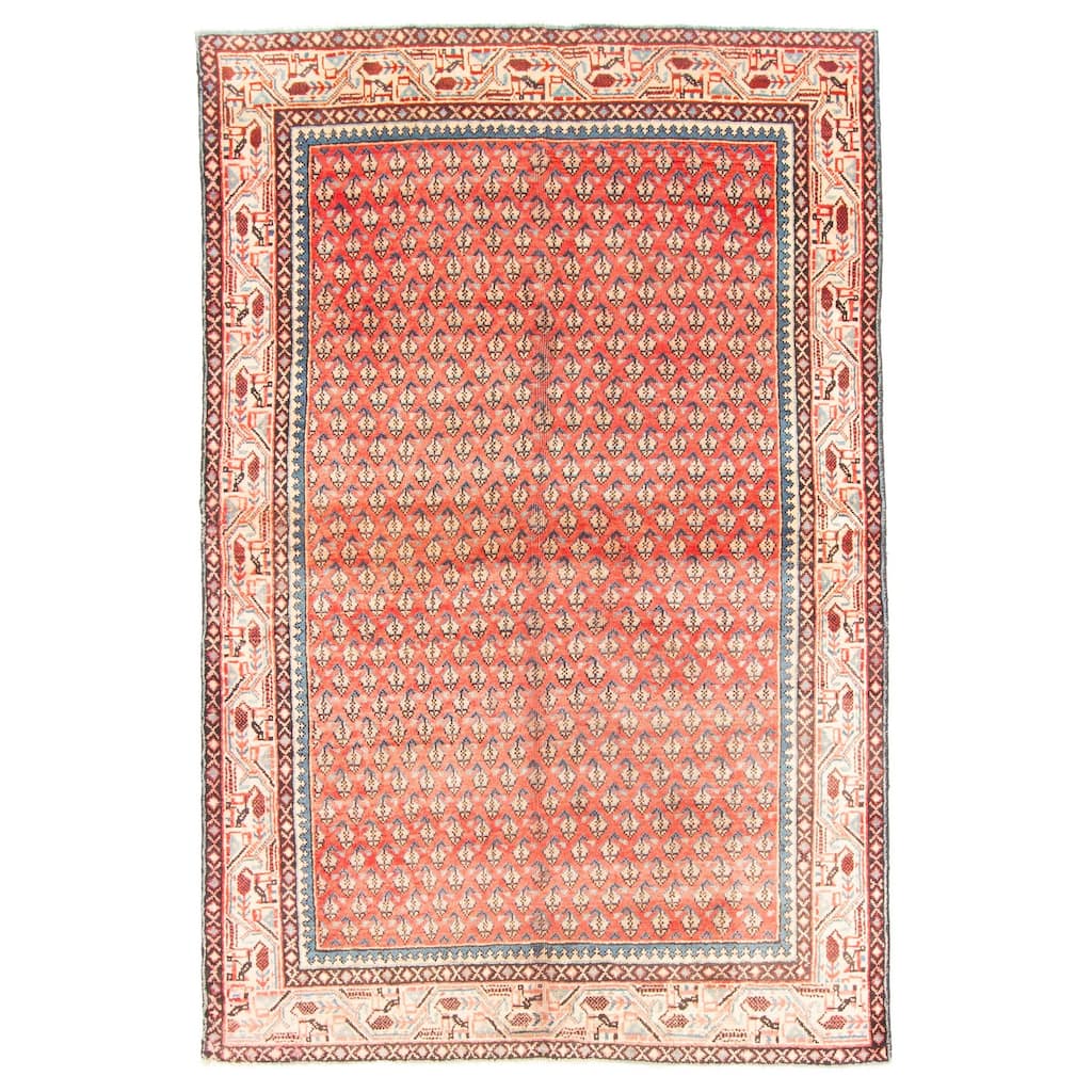 ECARPETGALLERY Hand-knotted Andelz Red Wool Rug - 4'4 x 6'9