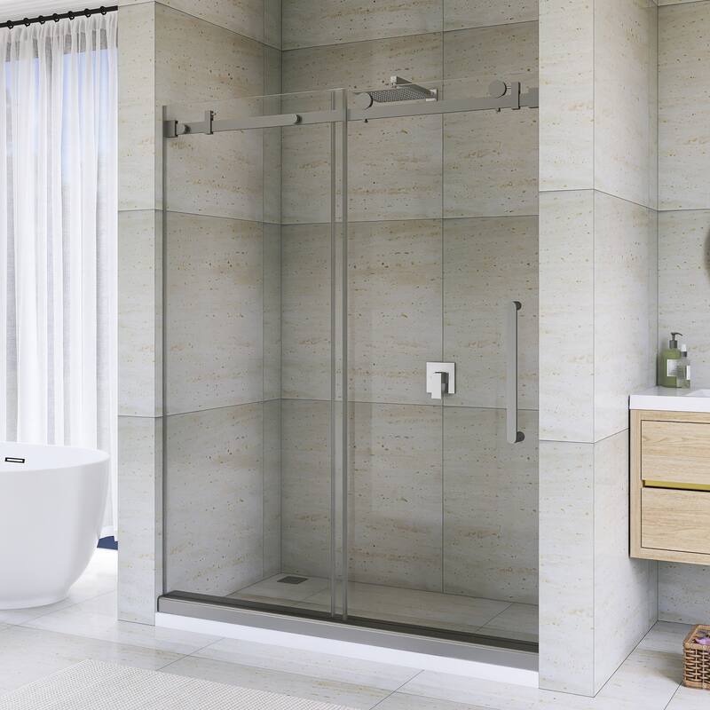 60" x 76" Sliding Frameless Shower Door - 60'' x 0.38'' x 76''