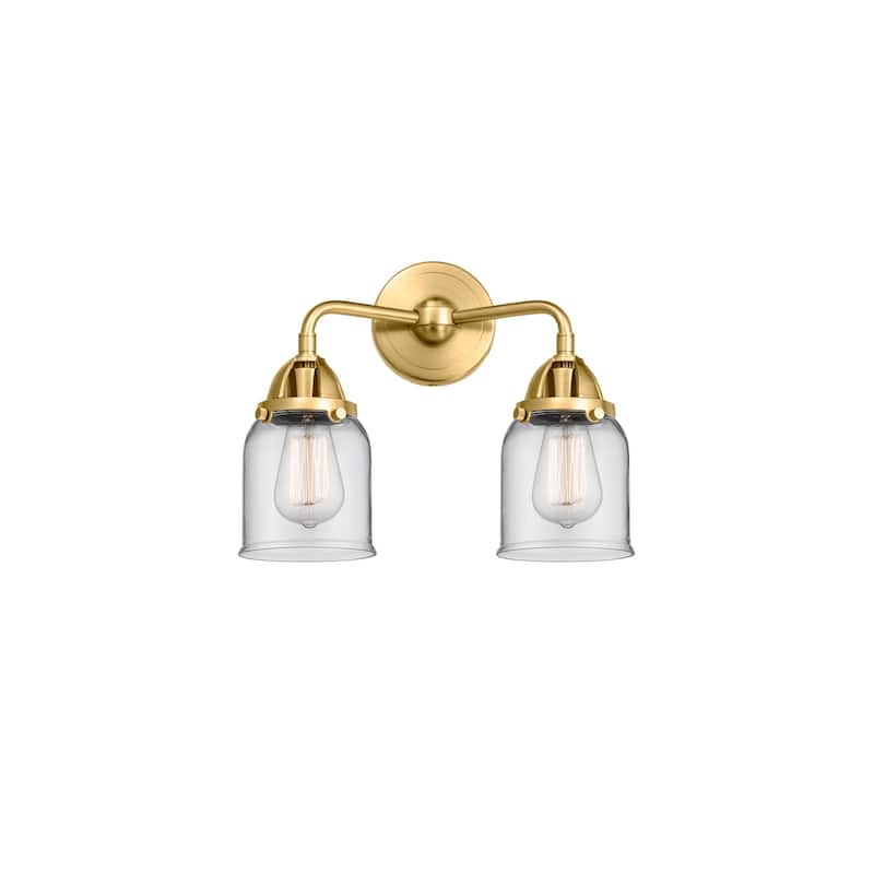 Innovations Lighting 288-2W-12-13 Bell Vanity Bell 2 Light 13" Wide - Satin Gold / Clear