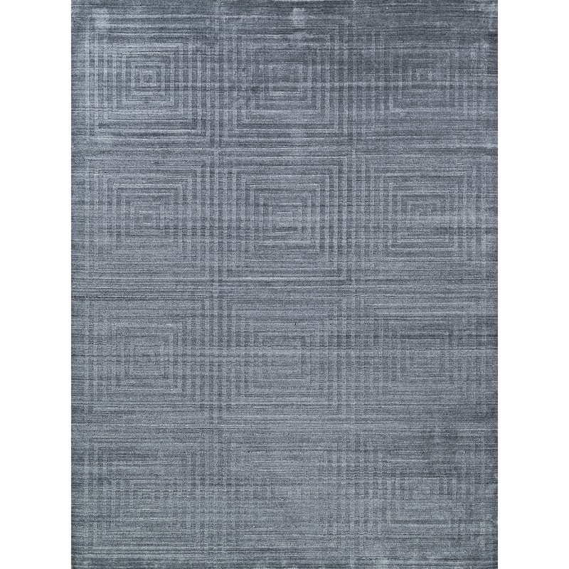 EXQUISITE RUGS Castelli Hand-loomed Bamboo Silk/Wool Charcoal Area Rug.