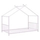 preview thumbnail 30 of 28, Twin Size Metal Platform Bed with House Shaped Roof Frame and Front & Rear Guardrails, Steel Slats Support Easy Assembly