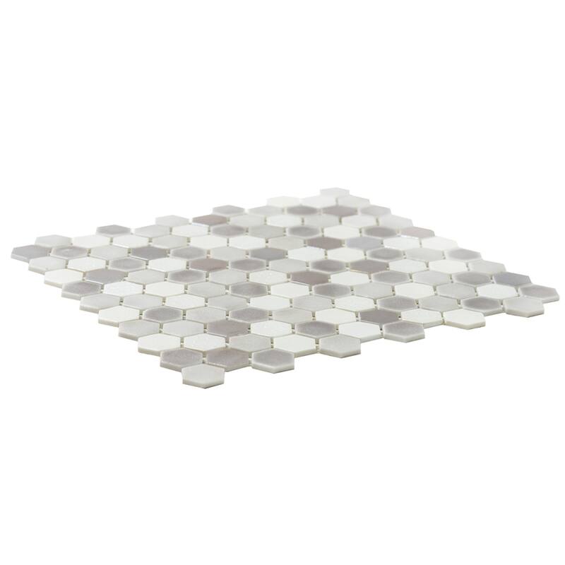 The Tile Life Eterna Hex 1x1 Glass Mosaic Floor & Backsplash Wall Tile