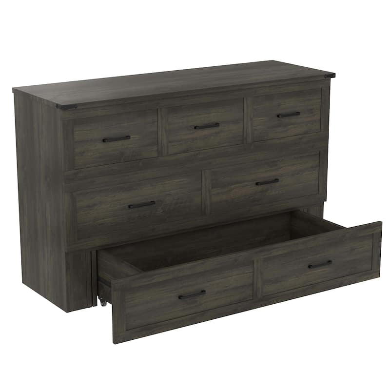 Space-Saving Queen Murphy Bed with Charging Station and Storage Drawer