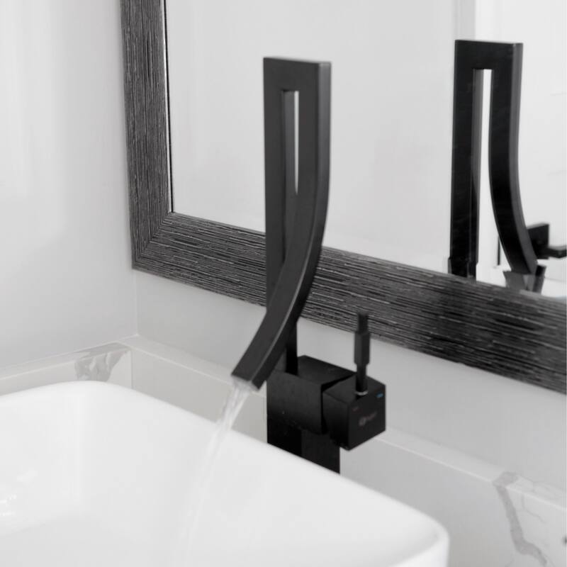 STYLISH Single Handle Bathroom Faucet for Single Hole Brass Vessel Mixer Tap - Faucet Height: 17 1/2" | Spout Height: 8"