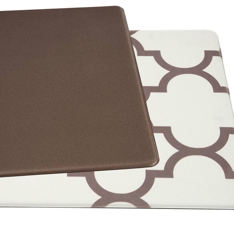 World Rug Gallery Contemporary Modern Moroccan Trellis Anti Fatigue Standing Mat