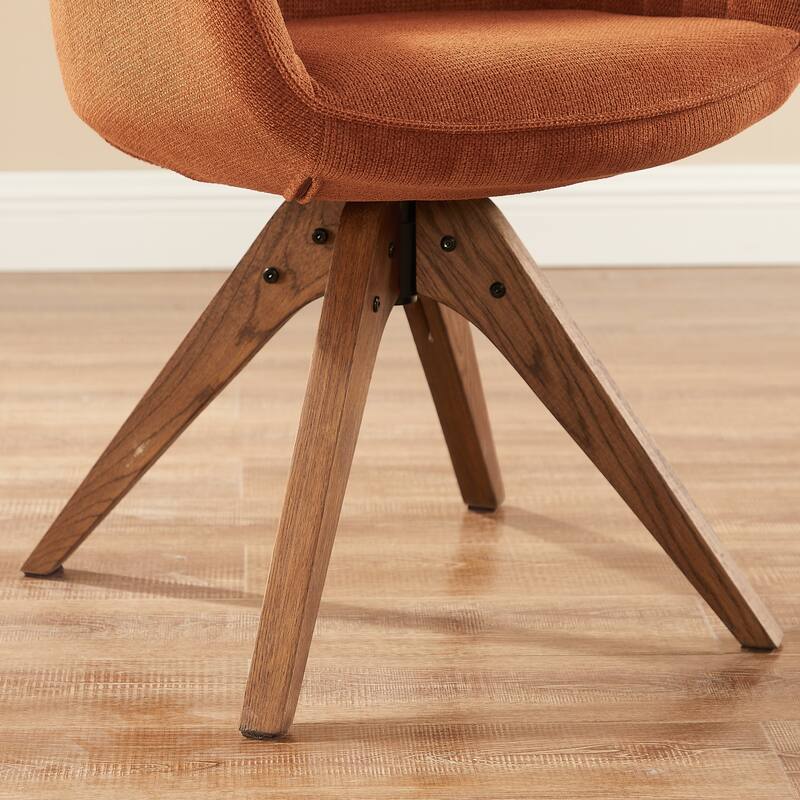 Art Leon Classical Swivel Office Accent Chair with Wood Legs