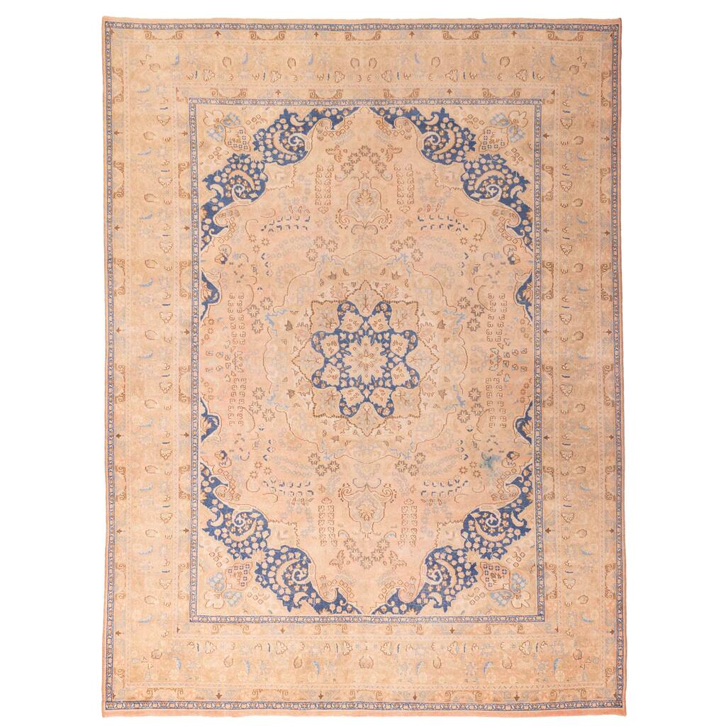 ECARPETGALLERY Hand-knotted Antalya Vintage Salmon Wool Rug - 9'6 x 12'8