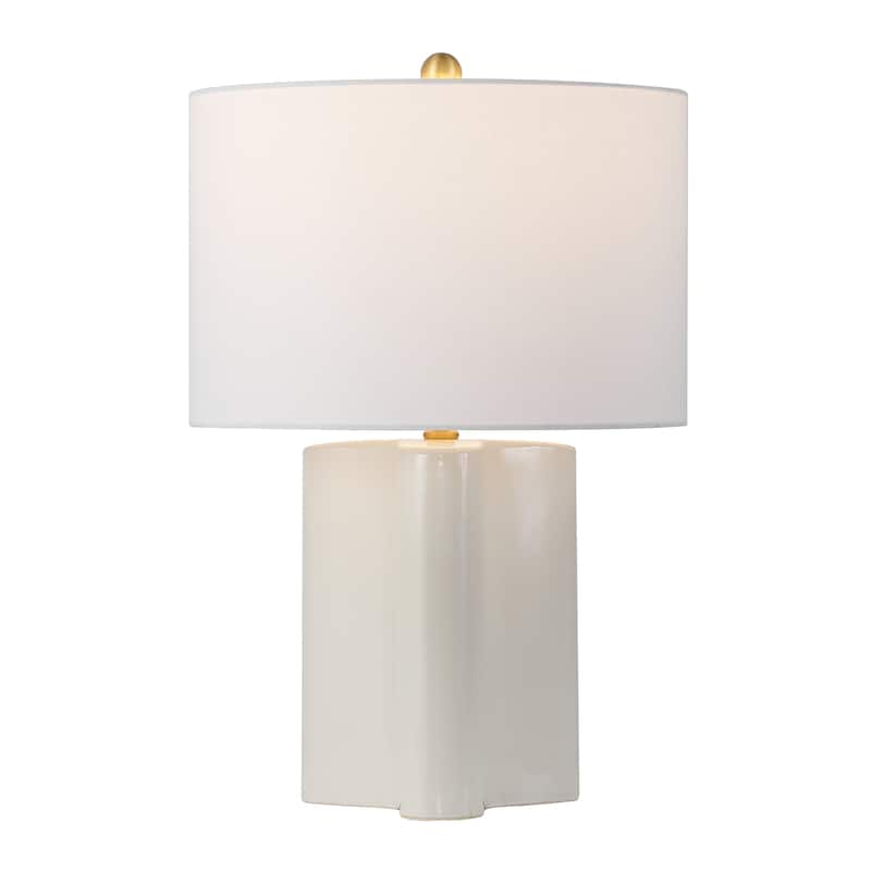 SAFAVIEH Lighting Anessa, 23 Inch, Cream/Brass, Ceramic Table Lamp - 15"W x 15"D x 23"H