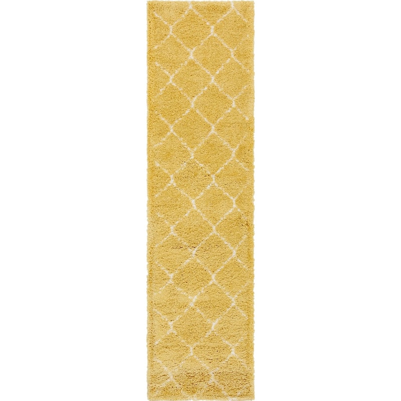Shag Shoploni Collection Area Rug - 2'7"x10' - Yellow