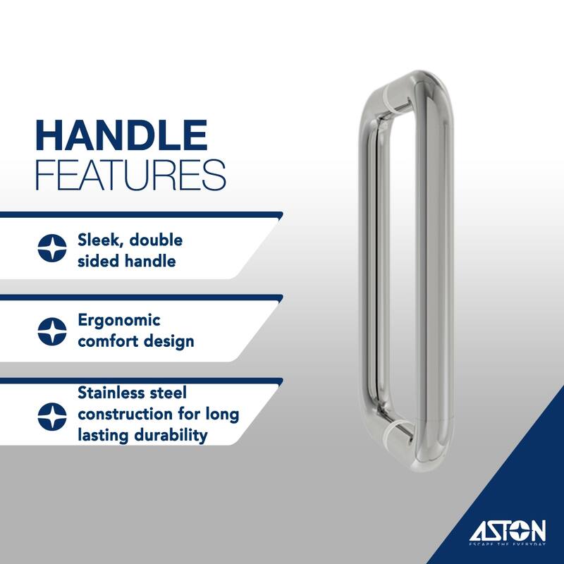 Kinkade XL 22.25 - 22.75 in x 80 in Frameless Hinged Shower Door with StarCast Clear Glass