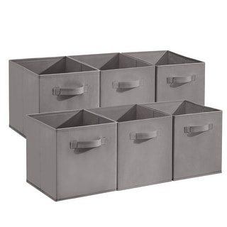 12-Pack Fabric Storage Cubes, Collapsible Organizer Bins with Handles ...