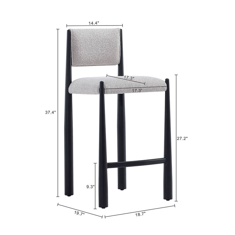 Manhattan Comfort Lennor Metal Boucle Counter Stool