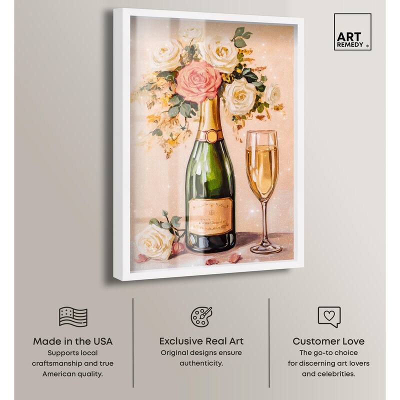 Blooming Champagne Vase Shadowbox by Art Remedy