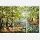 preview thumbnail 8 of 6, Designart "Autumn Forest With Meandering River" Lake House Canvas Wall Art Print