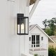 preview thumbnail 1 of 10, 14.8"H Outdoor Black Modern Exterior Wall Lantern Sconce Light with Clear Glass Panels