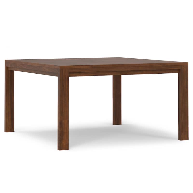 HomeRoots 54" Walnut Wood Frame Base Square Dining Table - 54.00 in. x 29.50 in. x 54.00 in.
