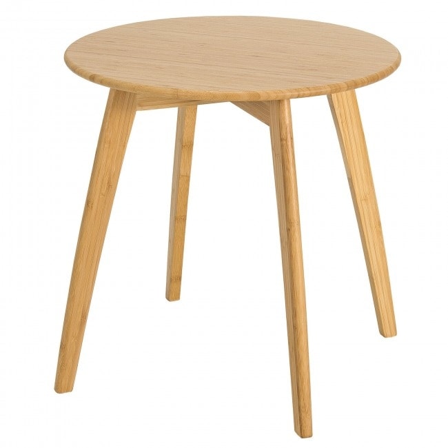 Natural Modern Stylish Bamboo Round End Table with 20 Inch Round