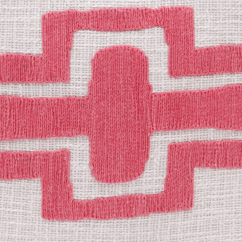 HomeRoots 20" X 20" Coral And Ivory 100% Cotton Geometric Zippered Pillow