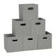 Househole Essentials Foldable Fabric Storage Cubes - Set of 6 - Teafog