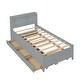 preview thumbnail 14 of 12, Twin Bed with Pull-Out Trundle and Storage Drawers for Space Saving Grey