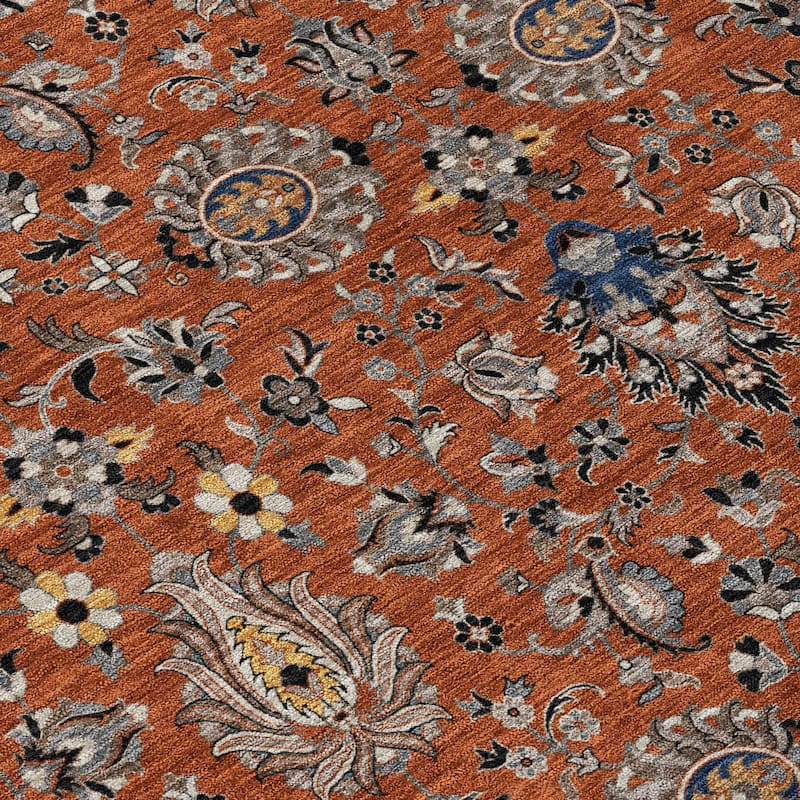 Machine Washable Indoor/Outdoor Traditional Persian Chantille Rug