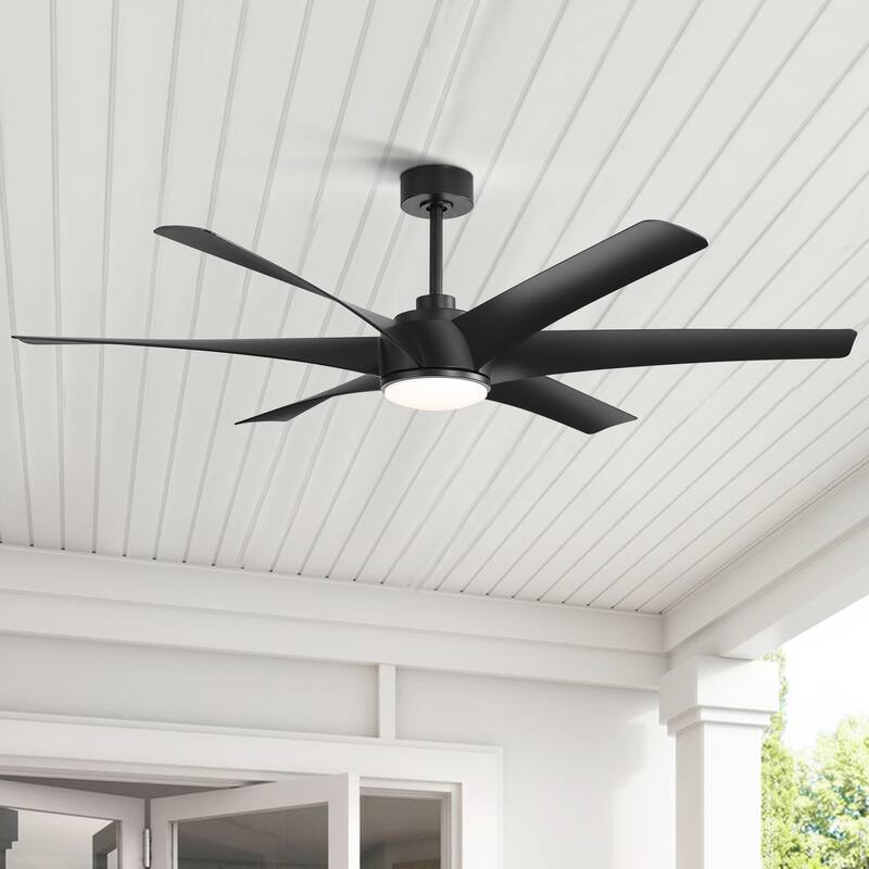 65-in Gold Large Indoor Ceiling Fan with Light Remote-6 blade