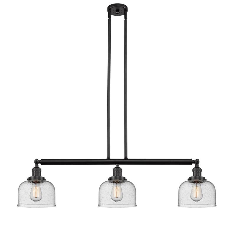 Innovations Lighting Large Bell 3 Light 41" Wide Linear Chandelier