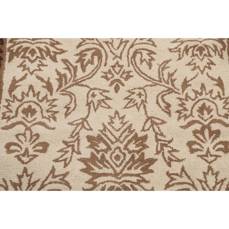 Floral Oriental Foyer Area Rug Wool Hand-tufted Traditional Carpet - 5'0" x 8'0"