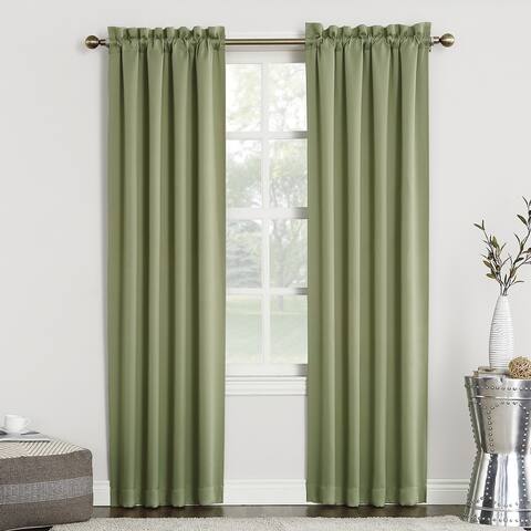 Sun Zero Hayden Energy Saving Blackout Rod Pocket Curtain Panel, Single Panel