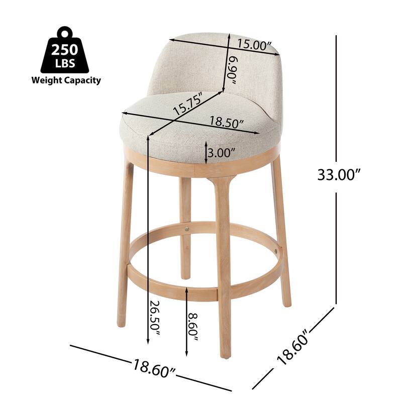 Christopher Knight Home - Chole Modern Wooden Upholstered Counter Stool