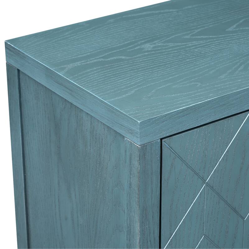 4-door Retro Sideboard with Adjustable Shelves