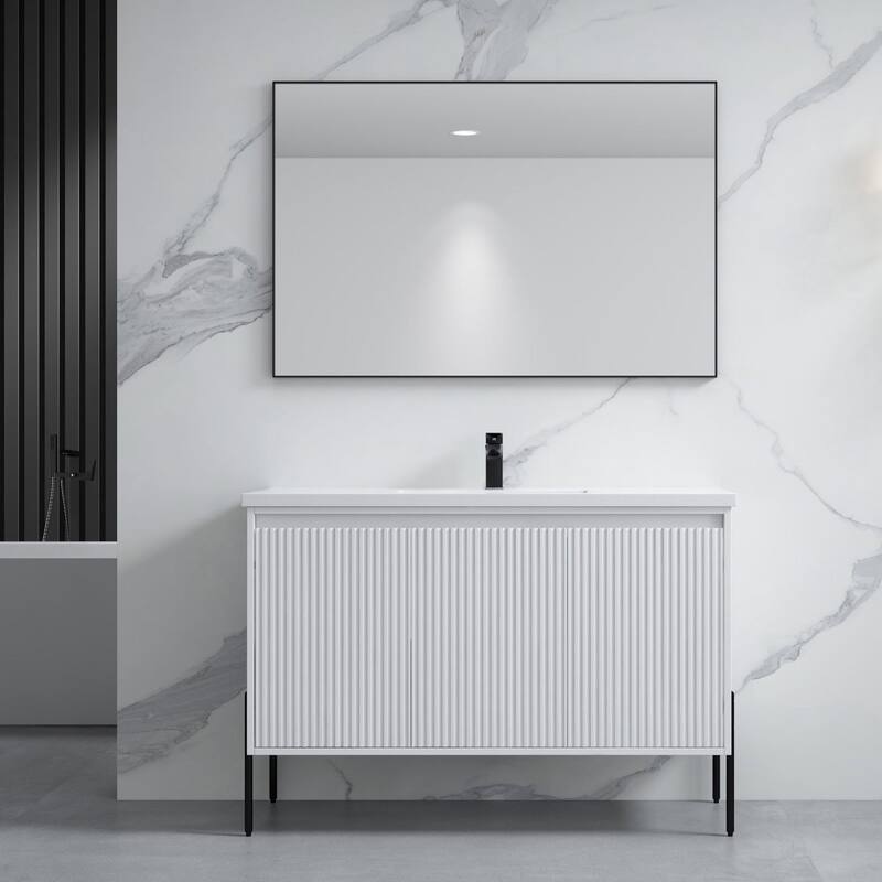 Ripple 48" Single Bathroom Vanity Kit (Assembly Required) - White