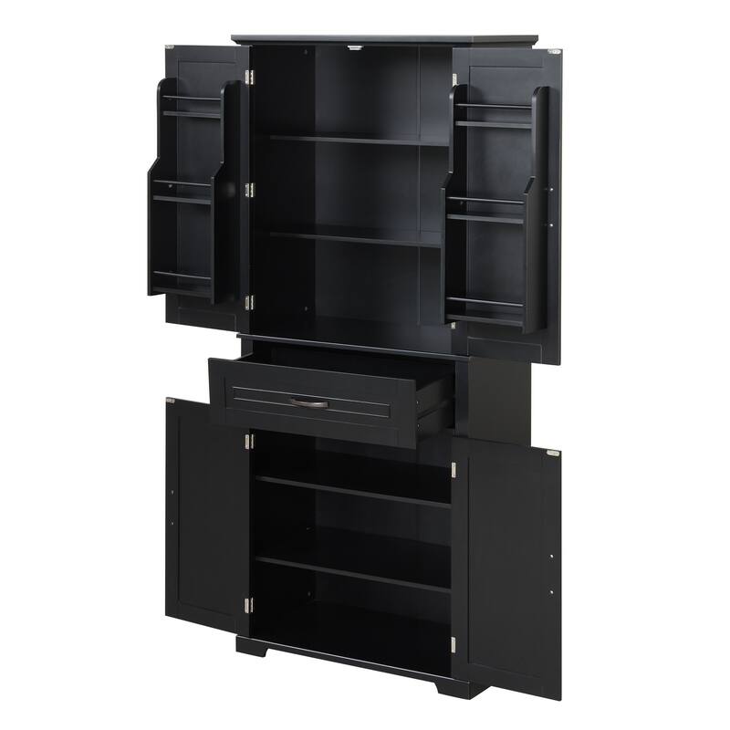GDFStudio - Marcus Tall Freestanding Bathroom Cabinet with Ample Shelving and Adjustable Storage
