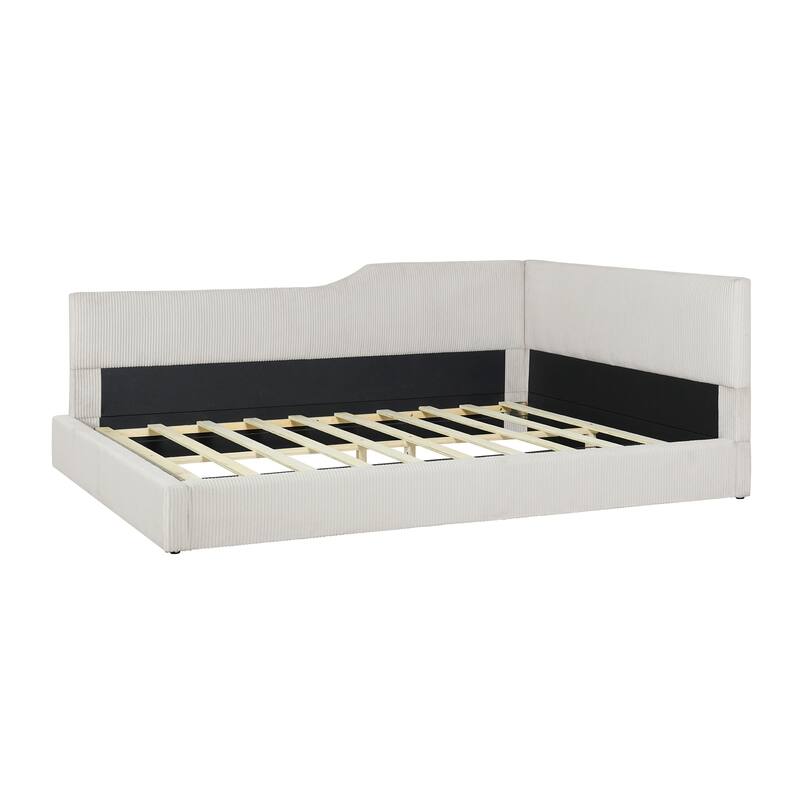 Spacious L-Shaped Upholstered Daybed for Relaxing,Hosting Guests and Elevating Any Living Space's Ambiance