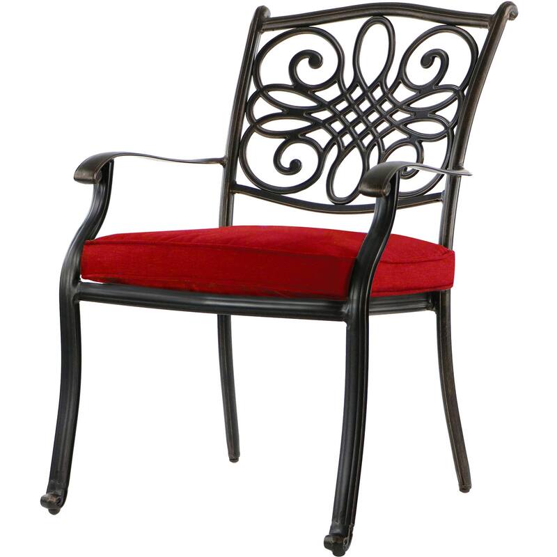 Hanover Traditions 11-Piece Dining Set in Red with Ten Stationary Dining Chairs and an Extra-Long Dining Table