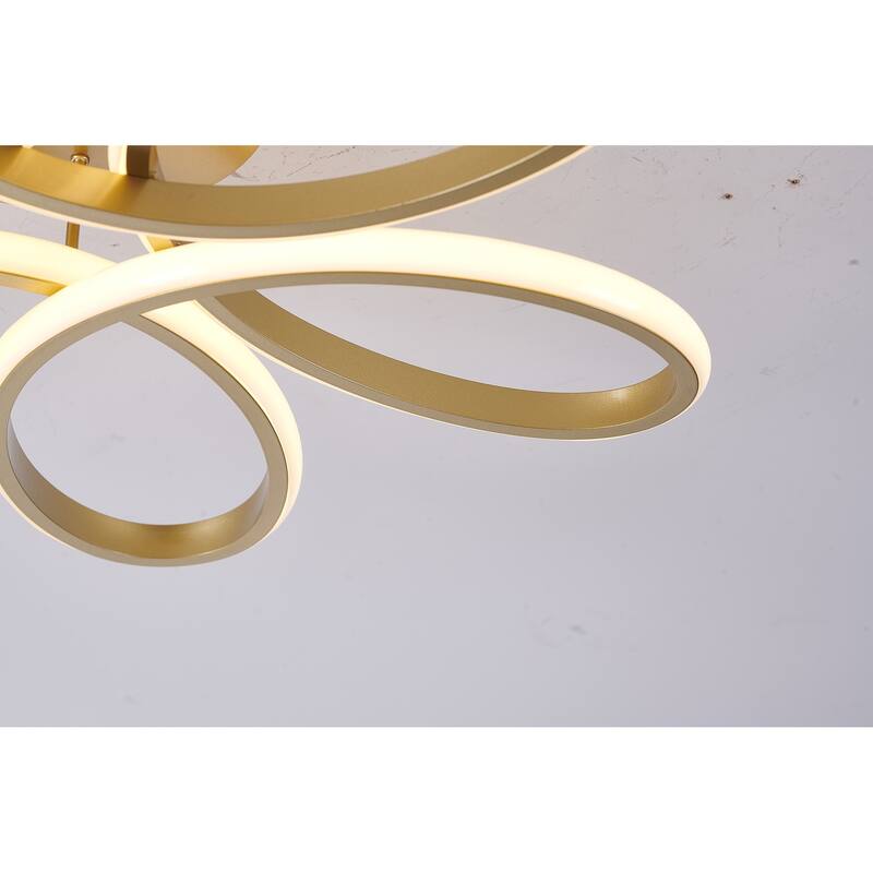 6-Light Dimmable Brass LED Flush Mount With White Acrylic Diffusers