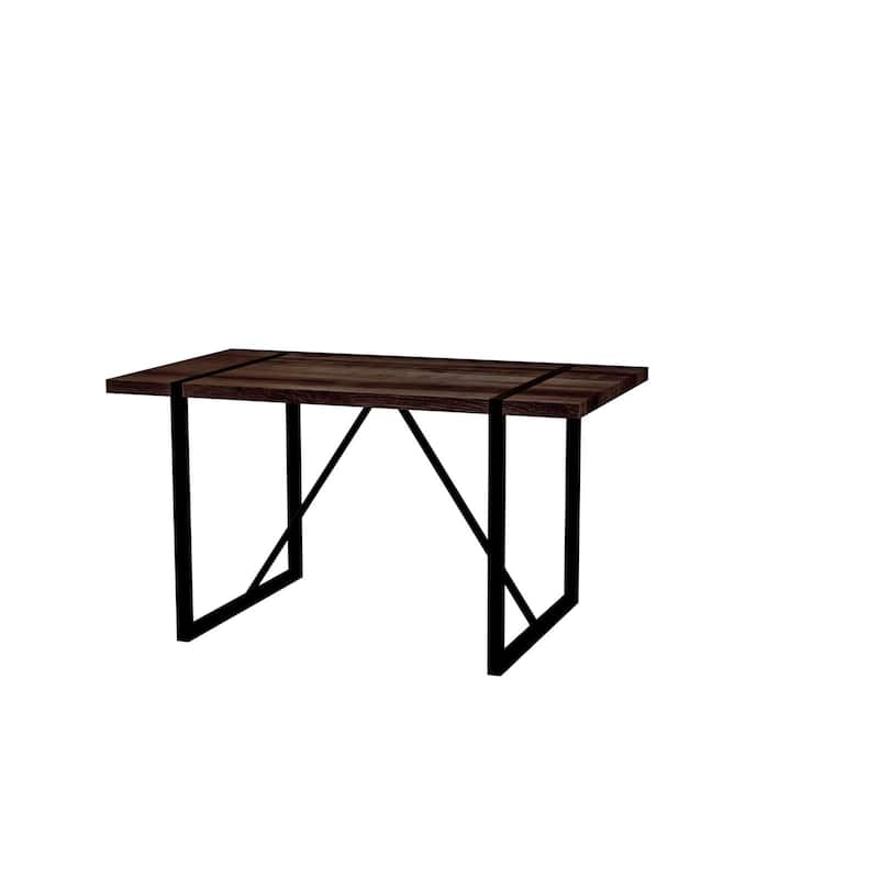 55"Rustic Industrial Rectangular Dining Table For 6 Person