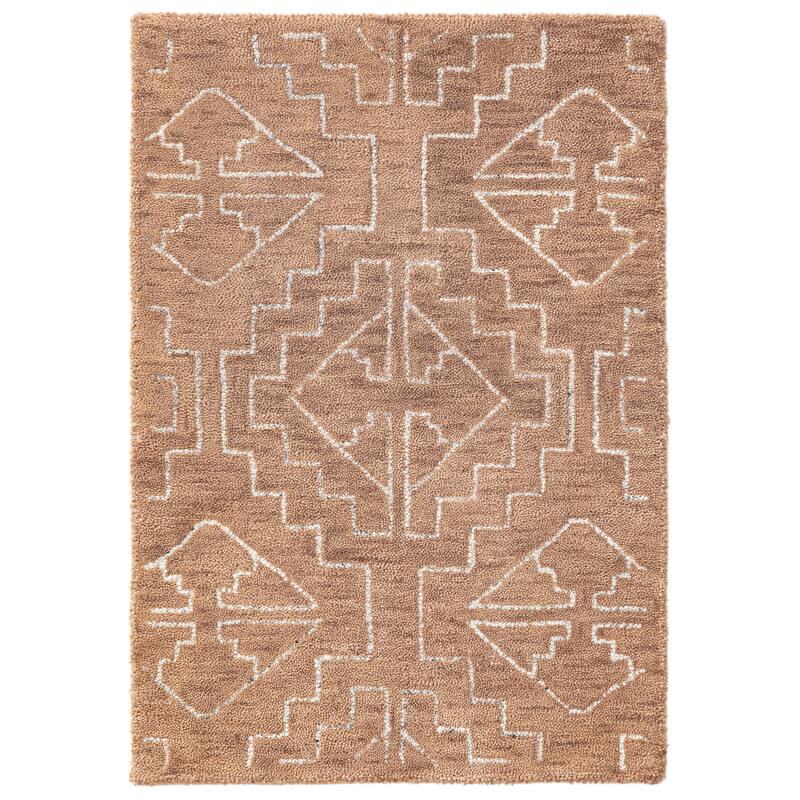 Terra by Obeetee Nomad Garima Rust Rug - 2'x3' - Straw Stripe
