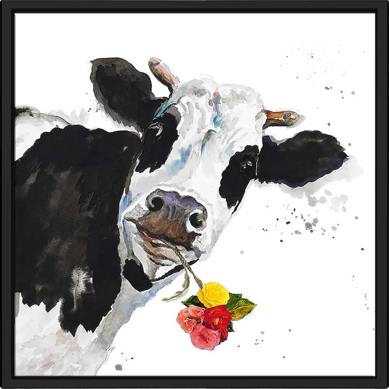 "Crazy Cow" Print on Floating Canvas