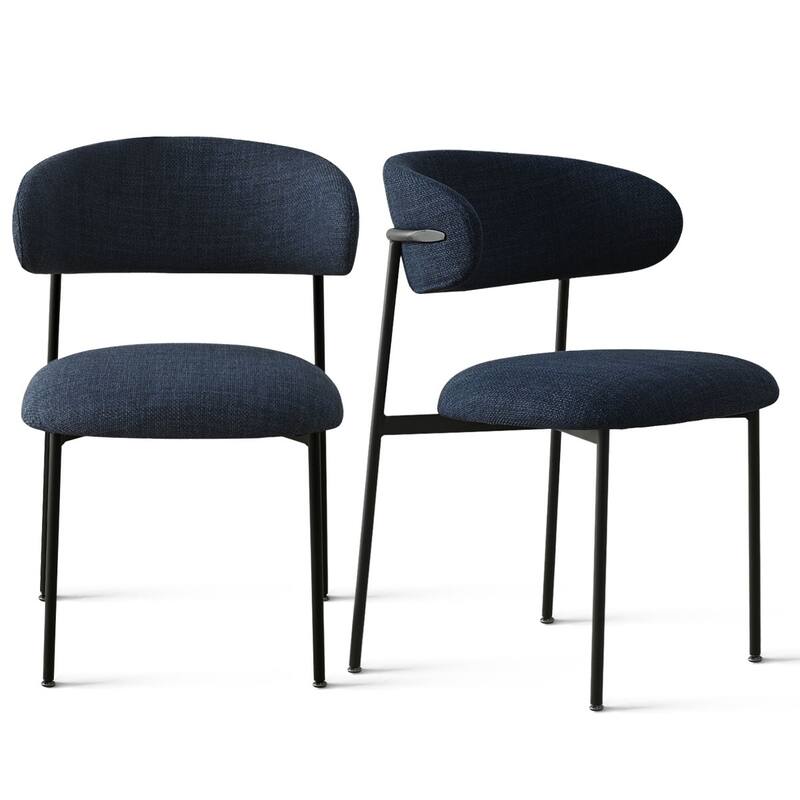 Upholstered Dining Chair With Metal Legs (Set of 2)