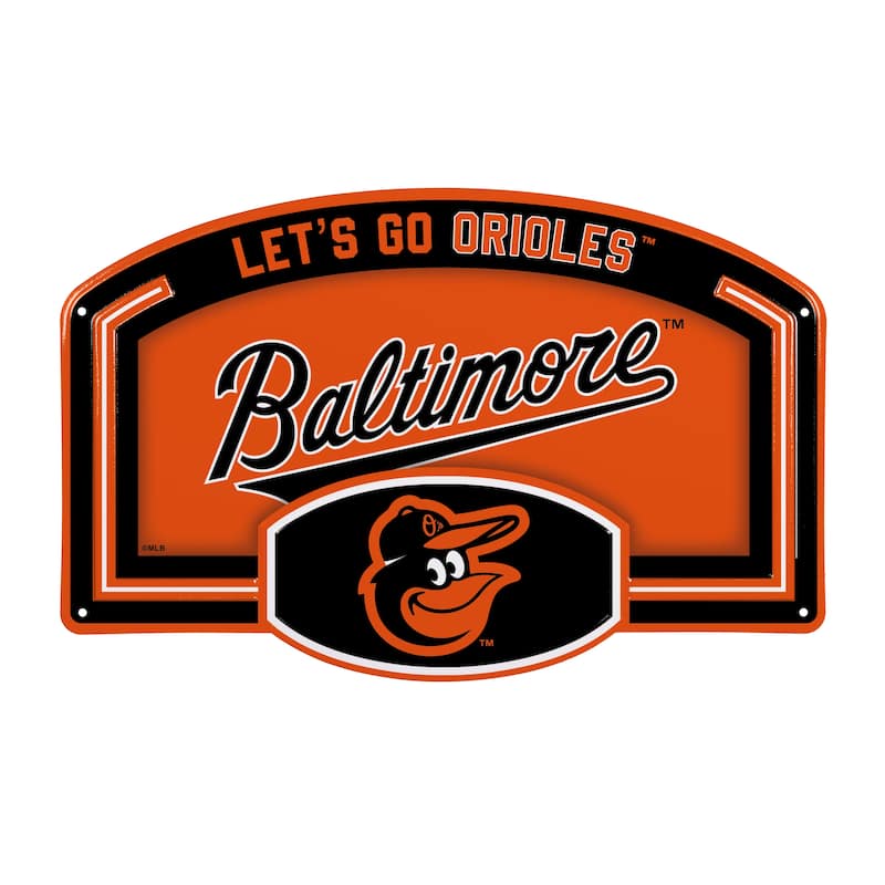 Baltimore Orioles Embossed Steel Wall Sign, 11" x 17"