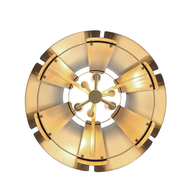 Varaluz Peep Show 6-Light Pendant - Sunwashed Silver/Brushed Sienna