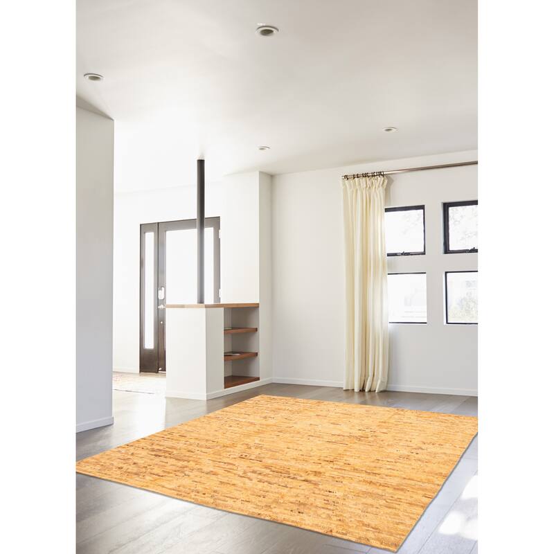 ECARPETGALLERY Hand-knotted Finest Peshawar Ziegler Orange Wool Rug - 9'10 x 9'10