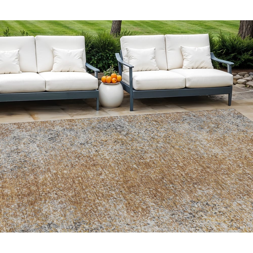 HomeRoots Oriental Transitional Rectangle Outdoor Rug