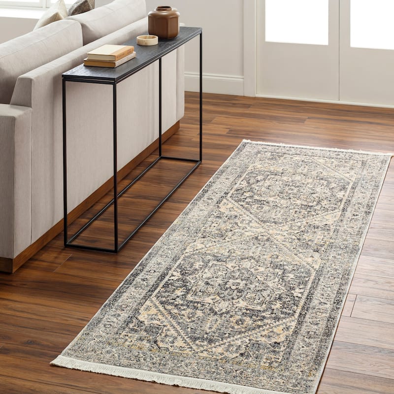 Aresema Traditional Area Rug - 2' 10" x 8' - Grey/Blue