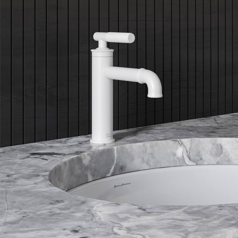 Avallon Single Hole, Single-Handle Sleek, Bathroom Faucet - Matte White