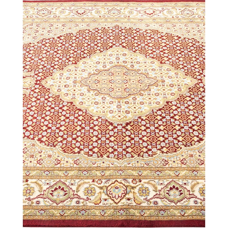 Overton Hand Knotted Wool Vintage Inspired Traditional Mogul Red Area Rug - 5 X 8