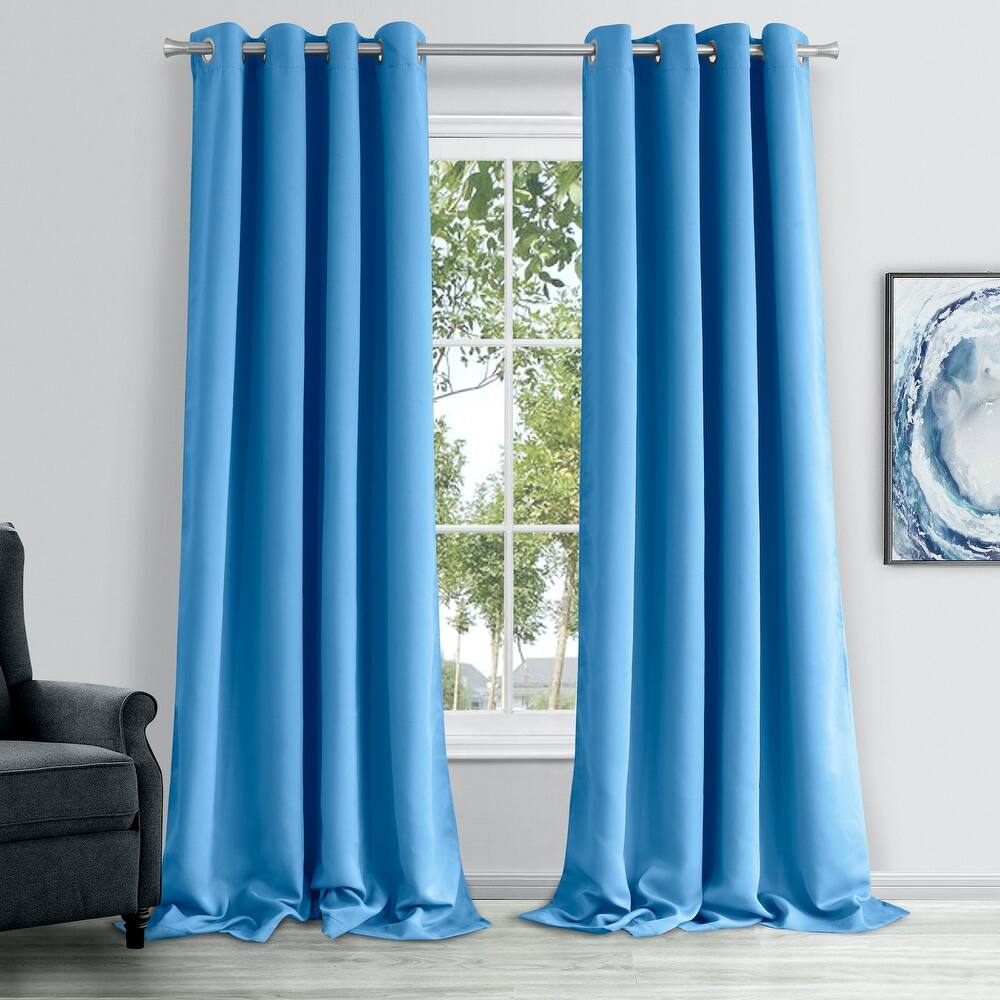 Dainty Home Hamden Blackout Thermal Insulated Grommet Single Panel Extra Wide Curtains - 54" x 84"