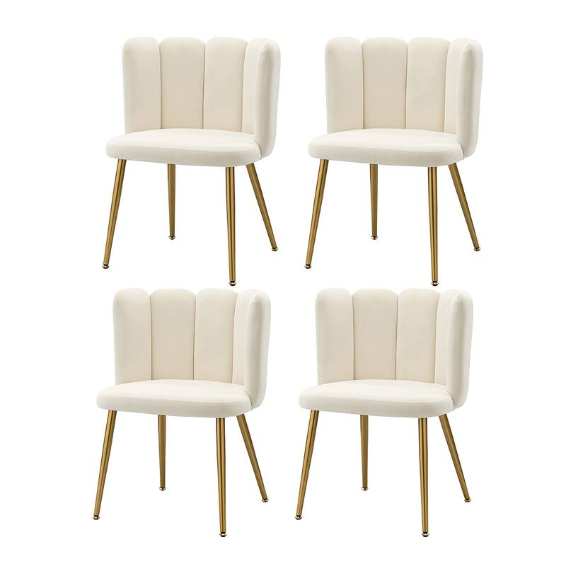 Anjela Comfy Dining Furniture Set 0f 4 with Metal Legs by HULALA HOME